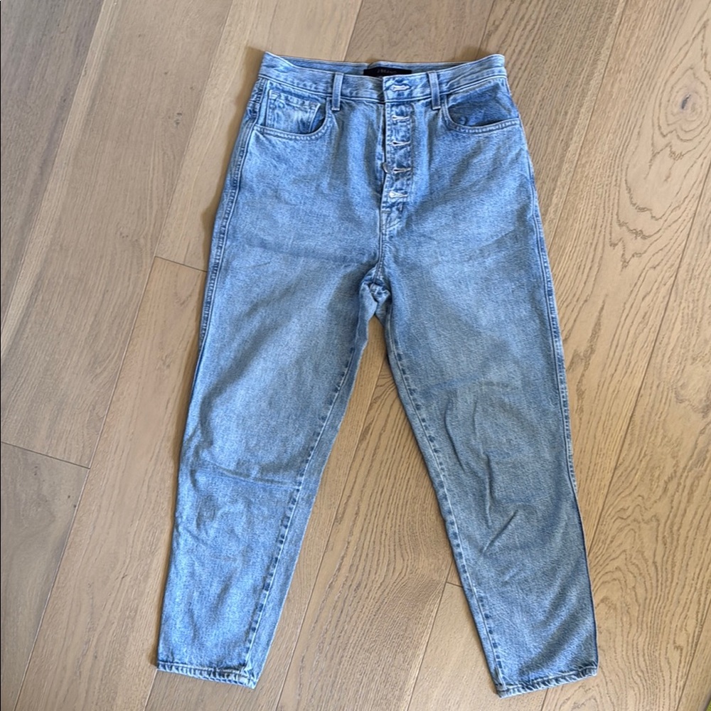 J brand heather Blue tapered Jeans Classic Denim Style button fly 28
